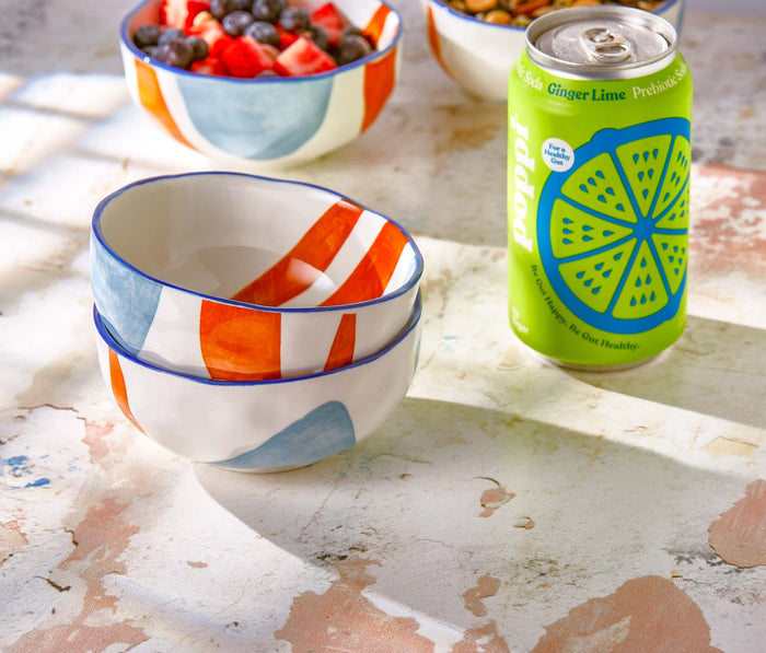 Canvas Stamped Bowl Small Set Of 4 - Lollygag