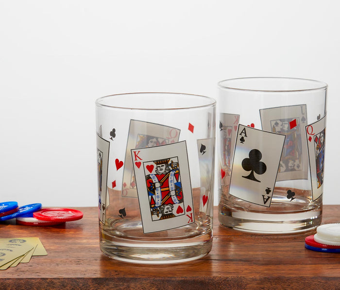 MCM Card Party Rocks Whiskey Glass Set: Vintage - Lollygag