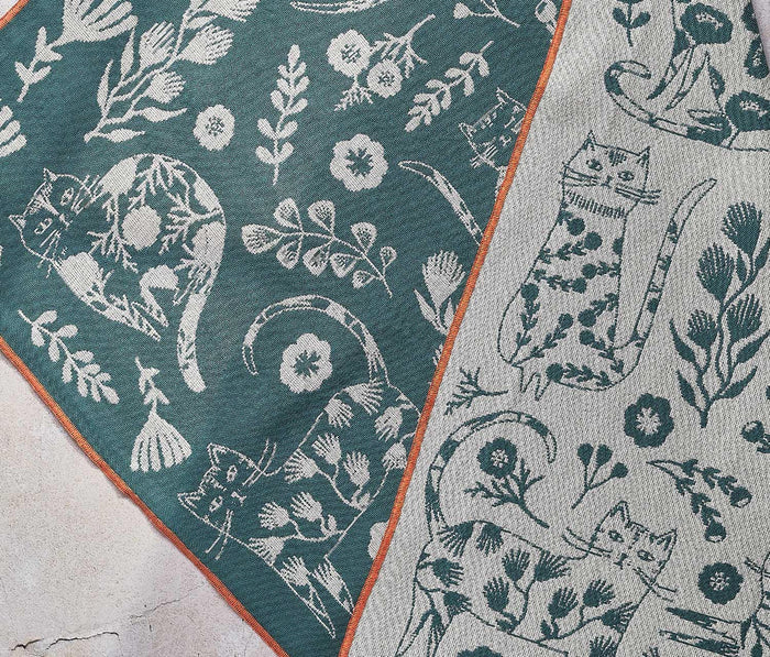 Jacquard cats Kitchen Towel closeup
- lollygag