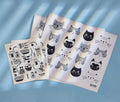 Illustrated Cats Reusable Swedish Dry Mat & Dishcloths Set