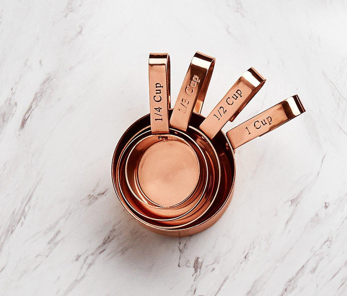 Shiny Copper Stackable Measuring Cups set