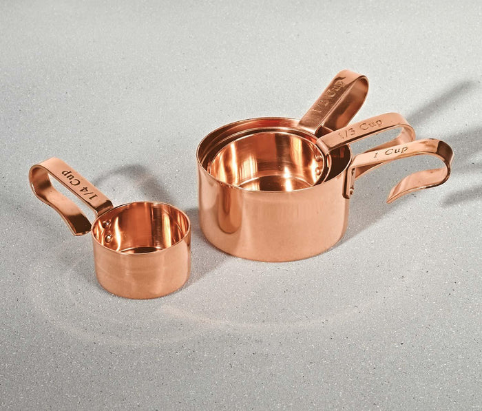 Shiny Copper Stackable Measuring Cups set