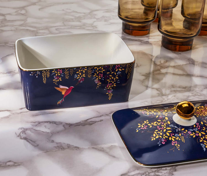 Navy Covered Butter Dish- lollygag