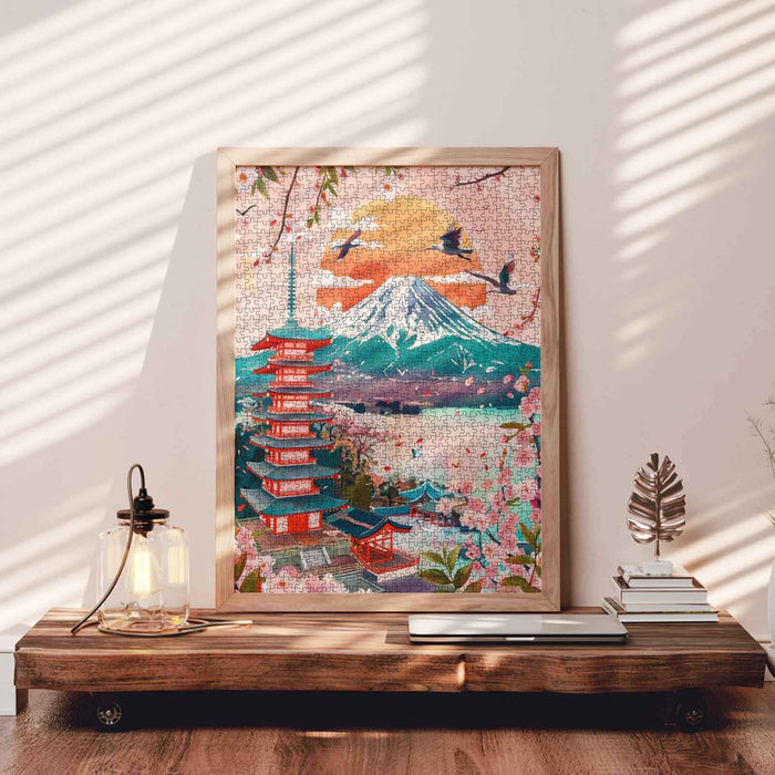 Cherry Blossoms and Mount Fuji Jigsaw Puzzle