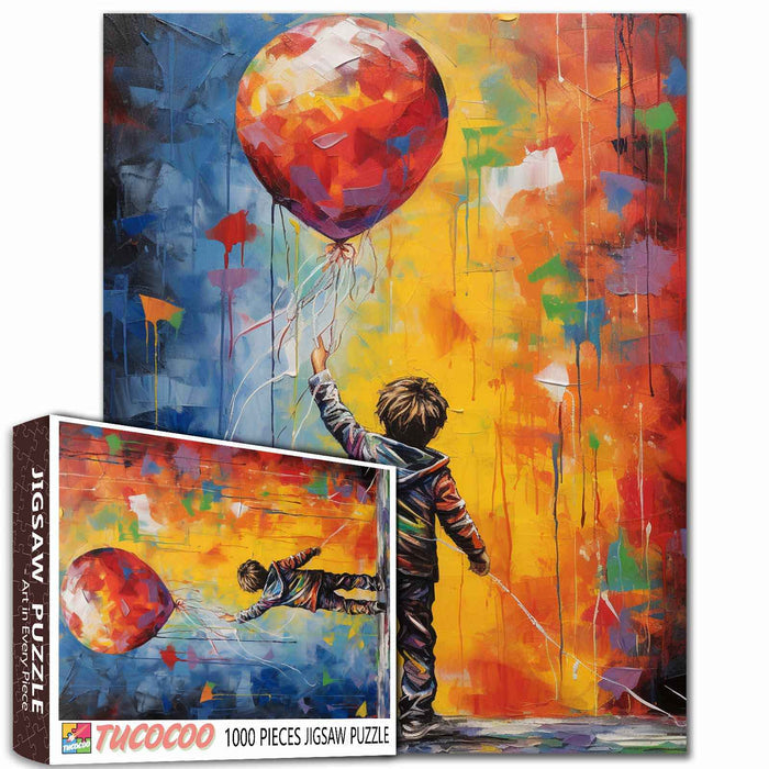 Child with Red Balloon Jigsaw Puzzle