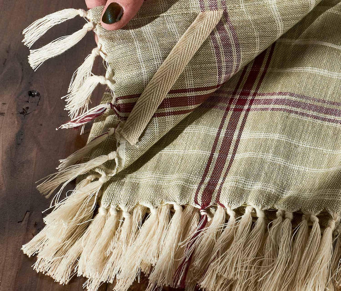 Provence Plaid Cotton Tea Towels: Set of 3 - lollygag