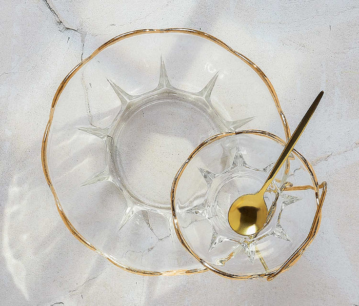 Vintage Clear Chip & Dip Serving Set - lollygag