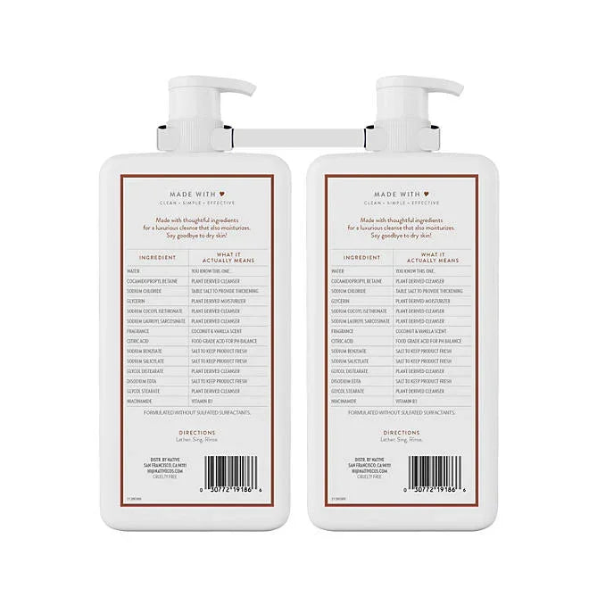 Coconut Body Wash in Kenya - Native Nourishing Coconut and Vanilla, 2 Pack