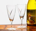 mid century  Colorful Ribbon Wine Glasses - lollygag