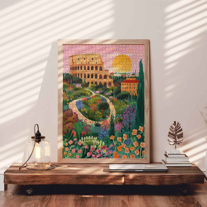 Colosseum Sunset Garden Jigsaw Puzzle