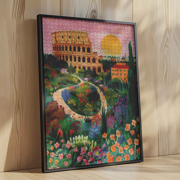 Colosseum Sunset Garden Jigsaw Puzzle