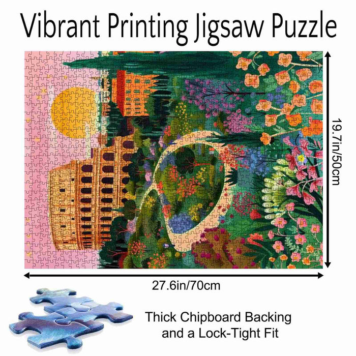 Colosseum Sunset Garden Jigsaw Puzzle