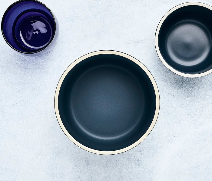 Costa Brava Matte Stoneware navy blue Soup Bowl - lollygag
