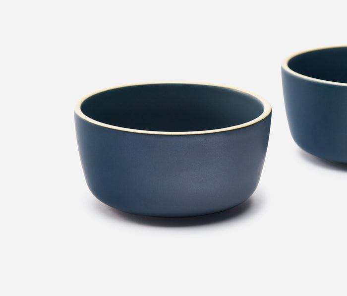 Costa Brava Matte Stoneware navy blue Soup Bowl - lollygag