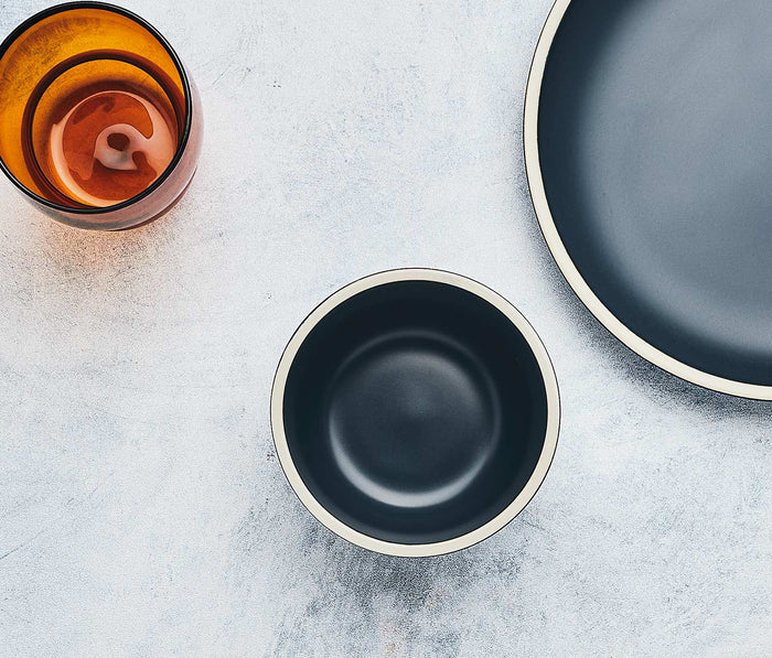 Costa Brava Matte Stoneware blue Side Rice Bowl Set- lollygag
