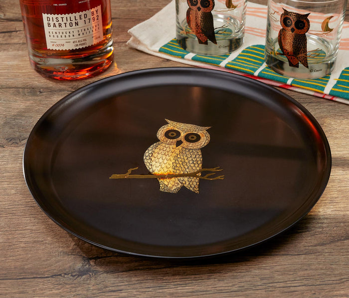 Couroc of monterey owl round tray - lollygag