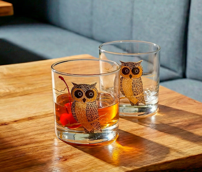 Couroc Of Monterey Owl Whiskey Glass No Moon Set - Lollygag.co