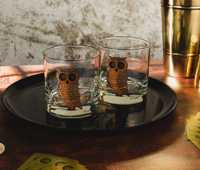 Couroc Of Monterey Owl Whiskey Glass Set - Lollygag