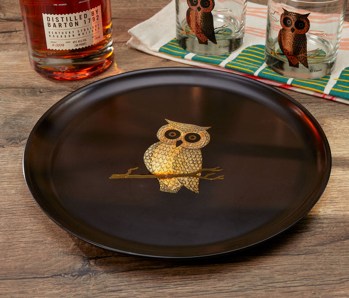 Couroc Of Monterey Owl round tray - Lollygag