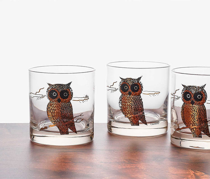 Couroc Of Monterey Owl Whiskey Glass Set of 3 - Lollygag.co
