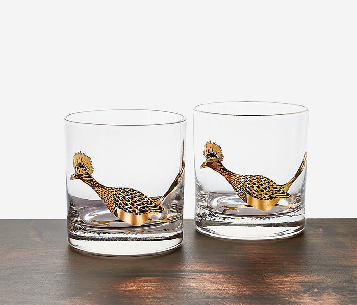 Couroc of Monterey Roadrunner Rocks Glass - lollygag