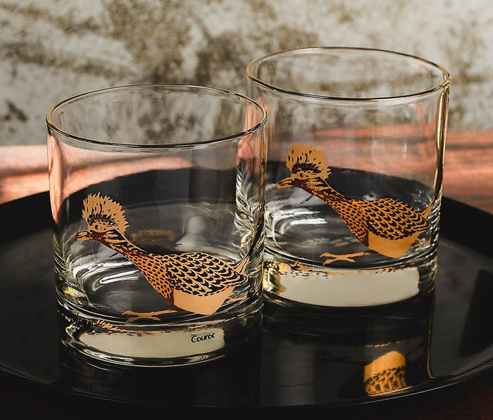 Couroc of monterey roadrunner rocks glass