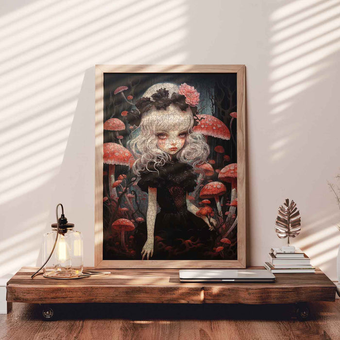 Dark Fairy with Mushrooms Jigsaw Puzzle