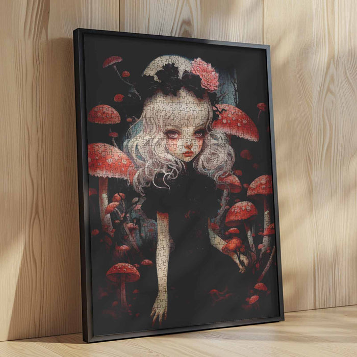 Dark Fairy with Mushrooms Jigsaw Puzzle