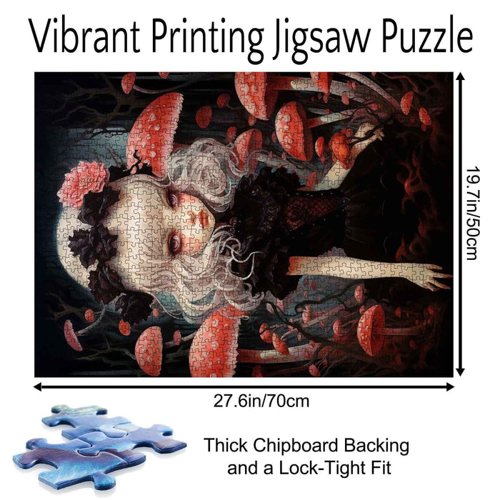 Dark Fairy with Mushrooms Jigsaw Puzzle