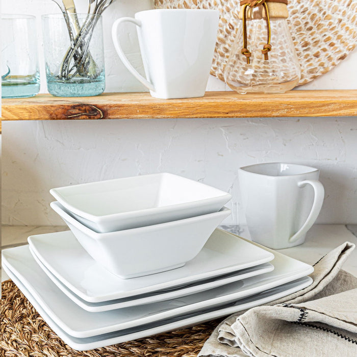 Dinnerware Set in Kenya - Over&Back 32-Piece White Porcelain Square
