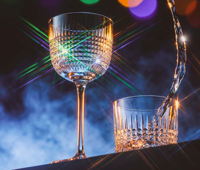 Disco inspired crystal Nick and Nora glasses - Lollygag