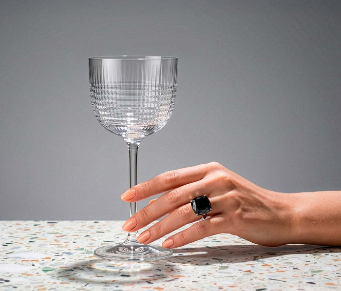 Discora Nick and Nora textured crystal cocktail glasses set of 2 sparkling in light - lollygag