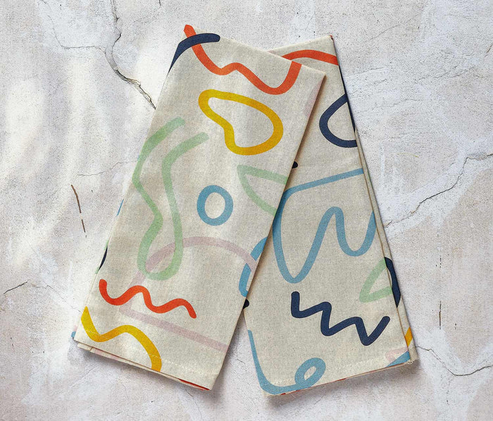 Danica Jubilee Doodle Flour Sack Dish Cotton Towels set - lollygag