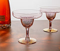 Dorothy Thorpe Pink & Gold Fleck Footed Cocktail/Margarita Glasses - lollygag