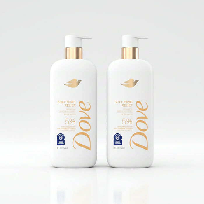 Dove Fragrance Free Body Wash Soothing Relief (2 Pack)