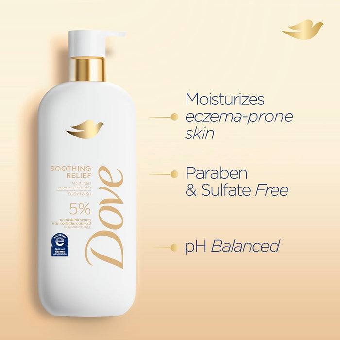 Dove Fragrance Free Body Wash Soothing Relief (2 Pack)