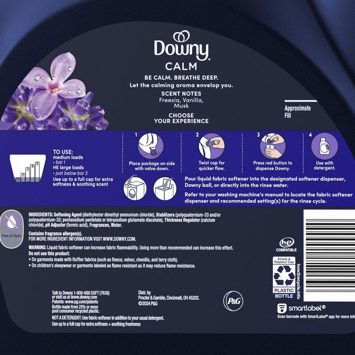 Downy Ultra Soft Calm Fabric Softener, Lavender and Vanilla Bean