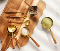 Draper Wood & Gold Measuring Cups & Spoons Set