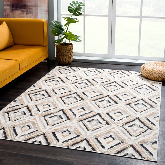 Dunes Contemporary Diamonds Beige Rug