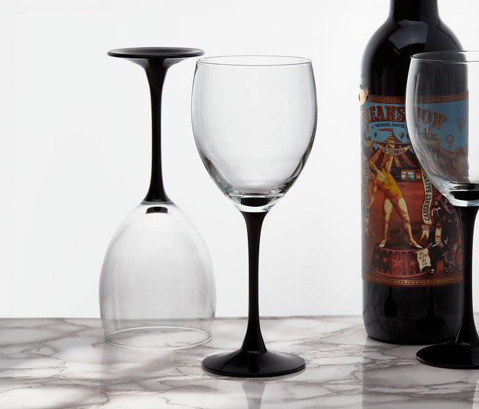 Vintage Luminarc Black Stemmed Wine Glasses - lollygag
