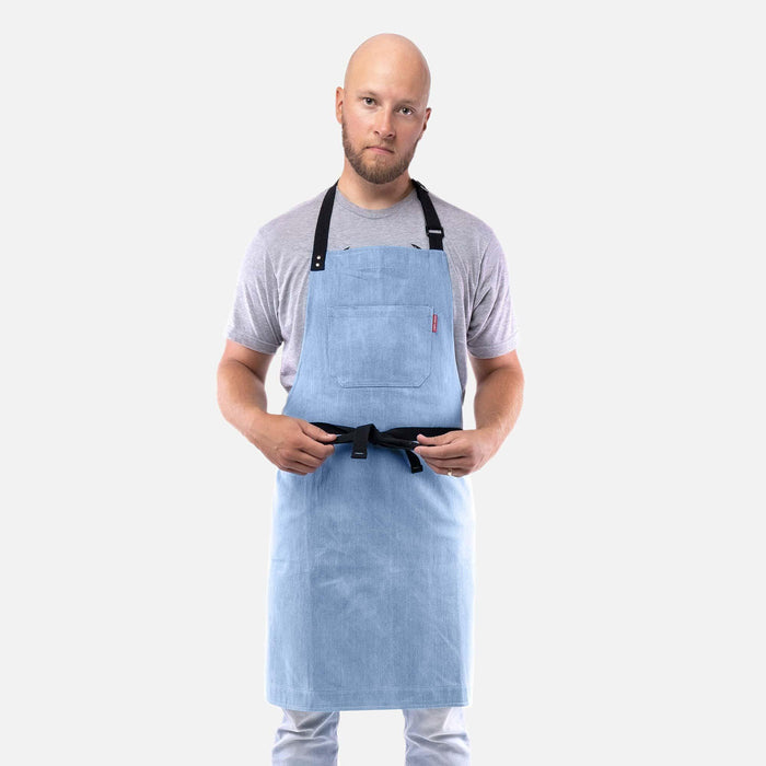 Soft Light Blue Chambray Chef Apron -unisex