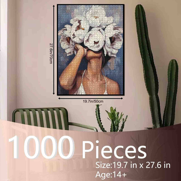 Elegant White Flower Portrait Jigsaw Puzzle