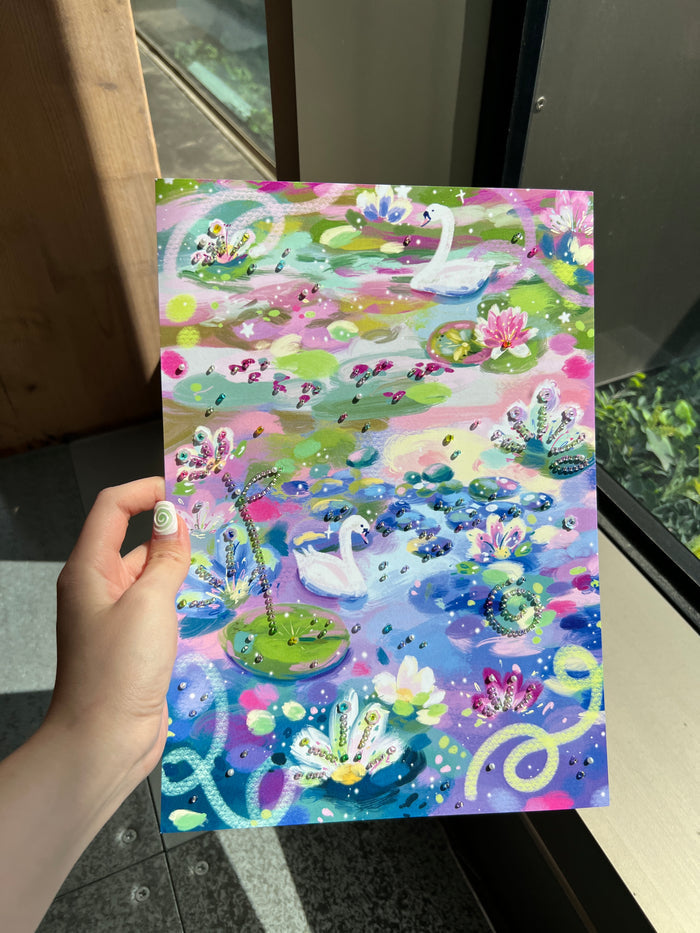 Embellished A4 ‘In Flow’ print