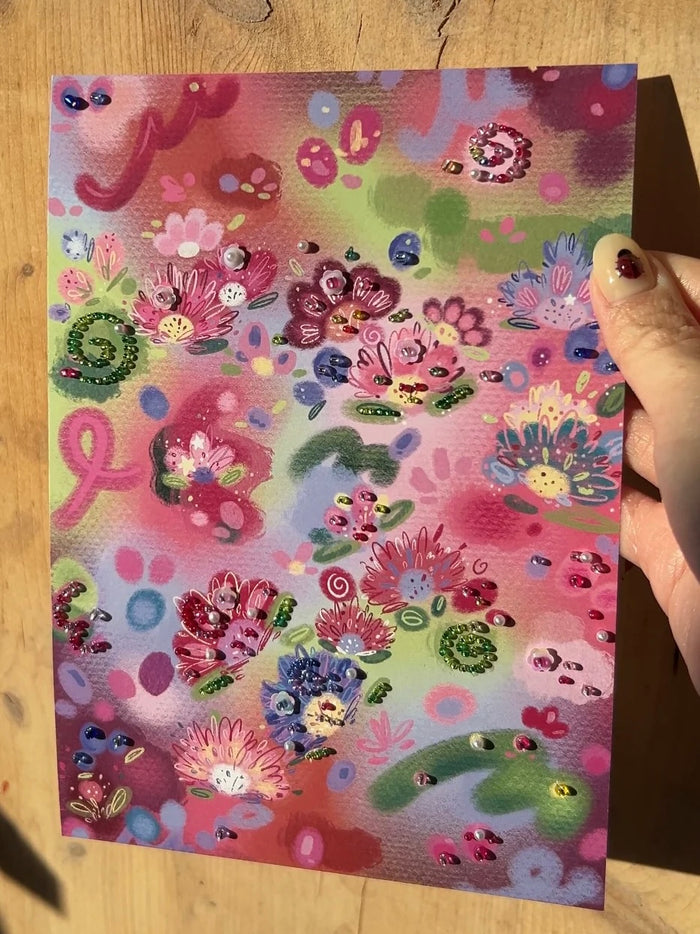 Embellished A5 'Garden Party' print