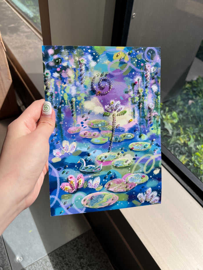 Embellished A5 ‘Of Lotuses and Lavender’ print