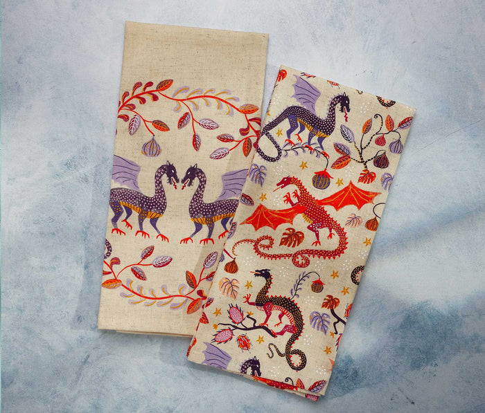 🔥 Ember Dragons Linen Dishtowels/Swedish Sets - Lollygag