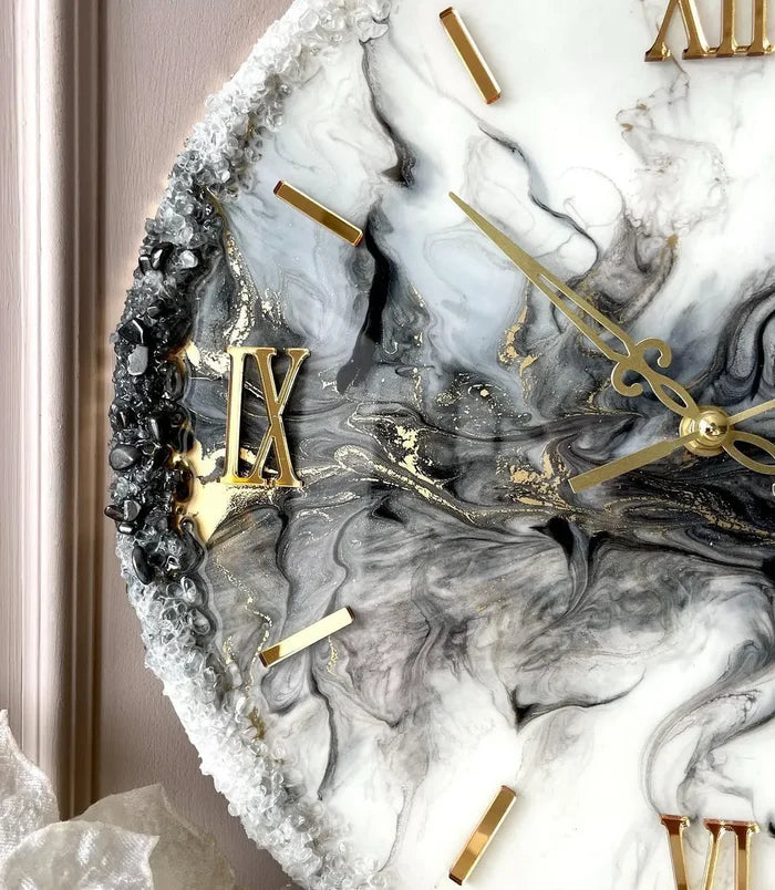 Ember Horizon Elegant Resin Wall Clock - Pacific Resin Art