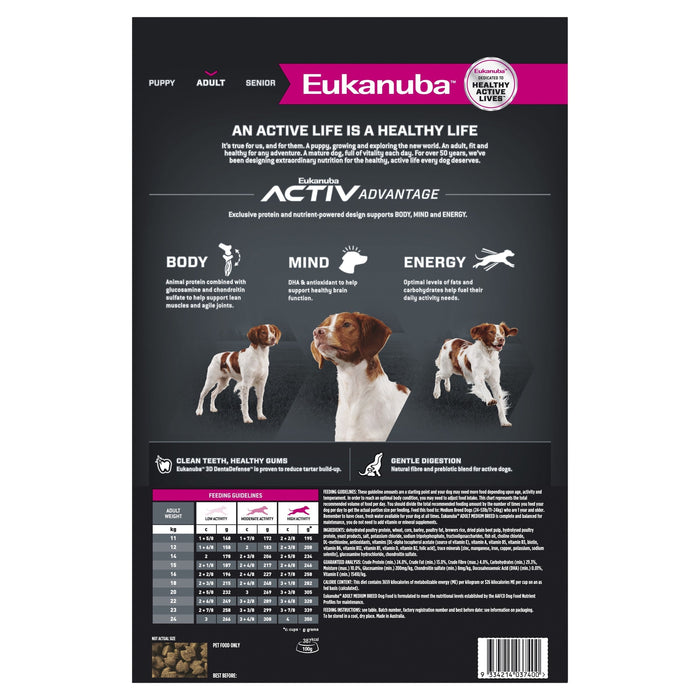 Eukanuba Dog Adult Medium Breed Dry Food 15kg
