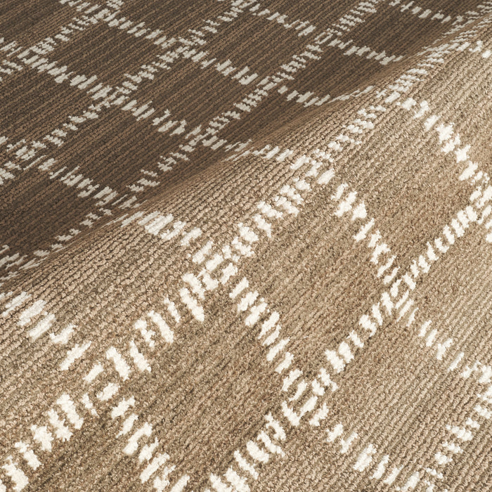 Evelyn Grid Brown Rug