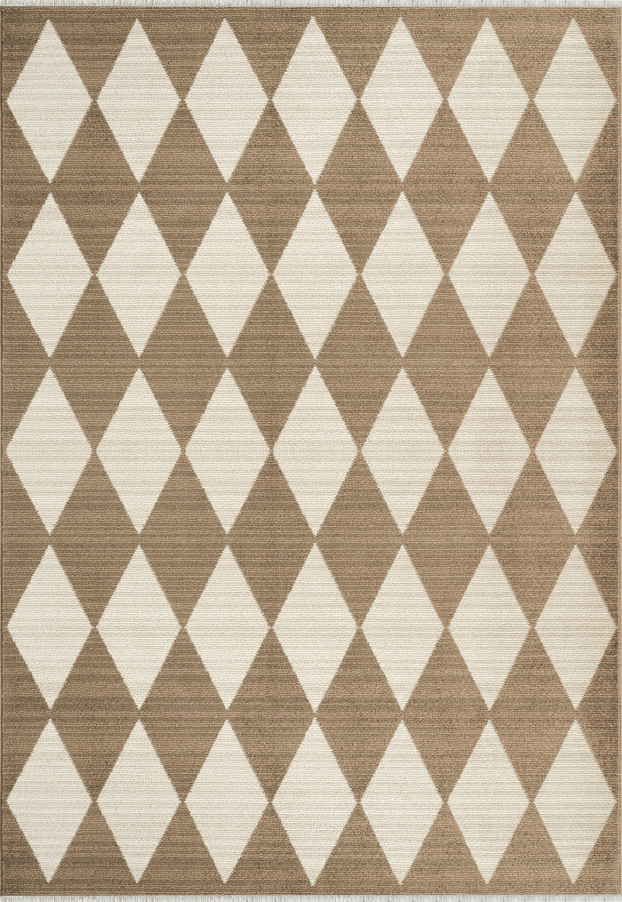Evelyn Harlequin Diamond Brown Rug